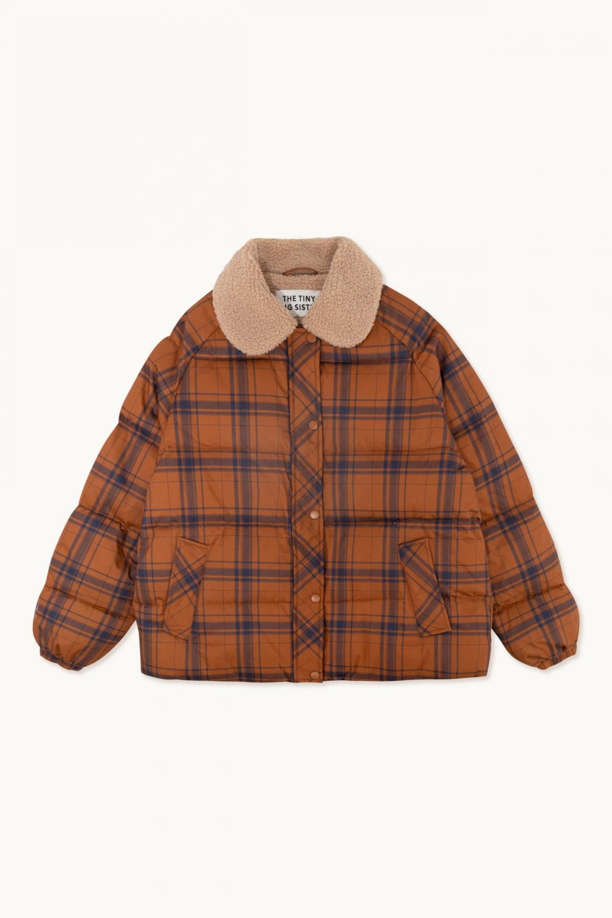 타이니코튼 체크 패턴 퍼 카라 숏 패딩 재킷 AW23-729M06 ONE COLOR - 메인 이미지
