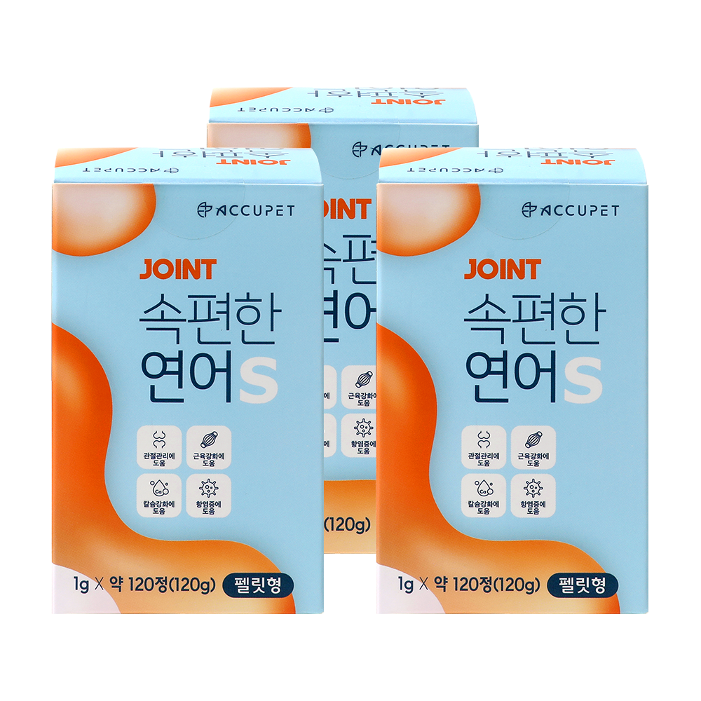 아큐펫 강아지 관절 영양제 노견 슬개골 연골 연어 S 120g, 3개 - 메인 이미지