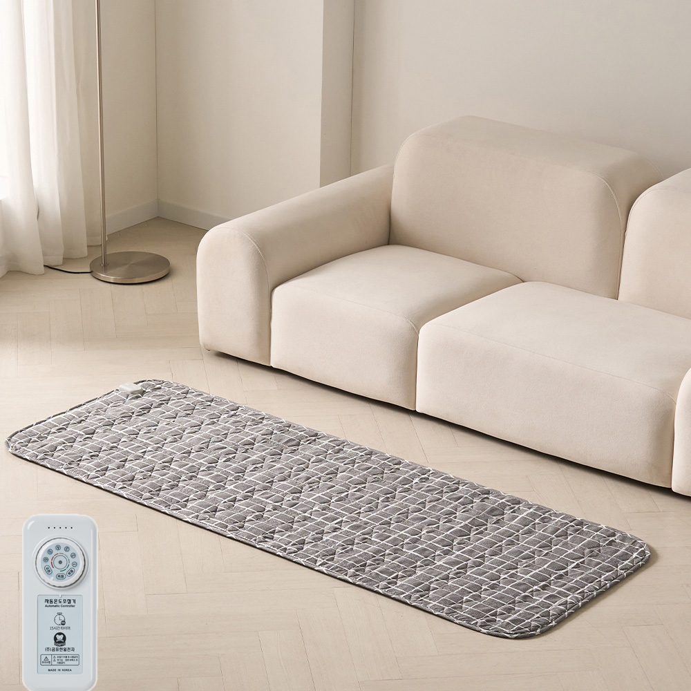곰표한일 전기요 무자계 전자파 안심 탄소매트 전기장판 2인용 스퀘어 그레이 더블