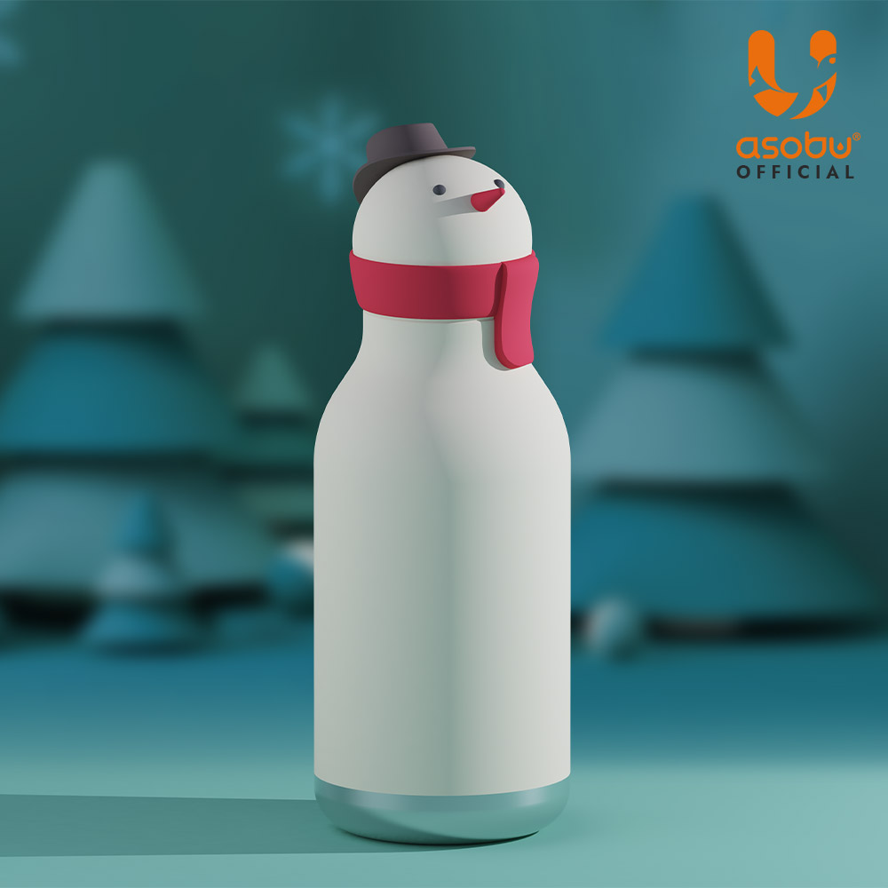 아소부 스테인레스 보온보냉 캐릭터 텀블러 베스티 460ml, 스노우맨 - 상세 이미지 5