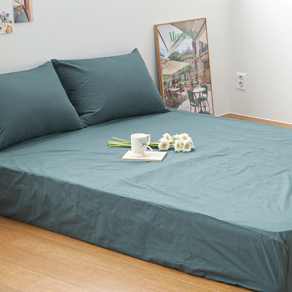 허쉬 60수 고밀도 바이오워싱 순면 매트리스 커버 러쉬 그린, SS(슈퍼싱글)