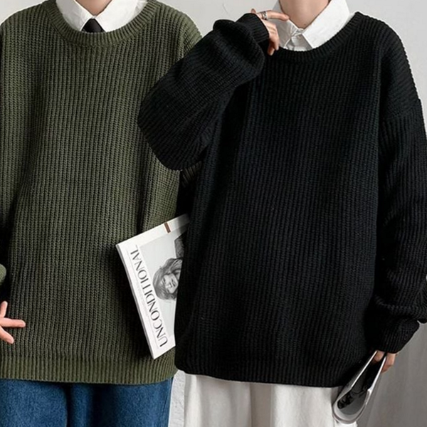 캐주얼 남성 오버핏 남성 라운드 가을 겨울 - 상품 이미지