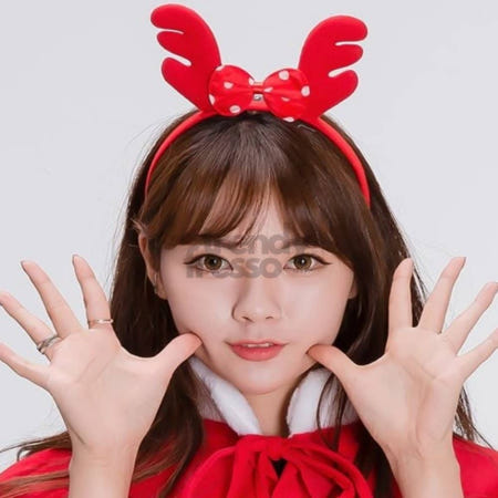 [트렌디프레소협력사]데이슬롯 루돌프 머리띠 도트리본 행사 크리스마스머리띠 산타소품