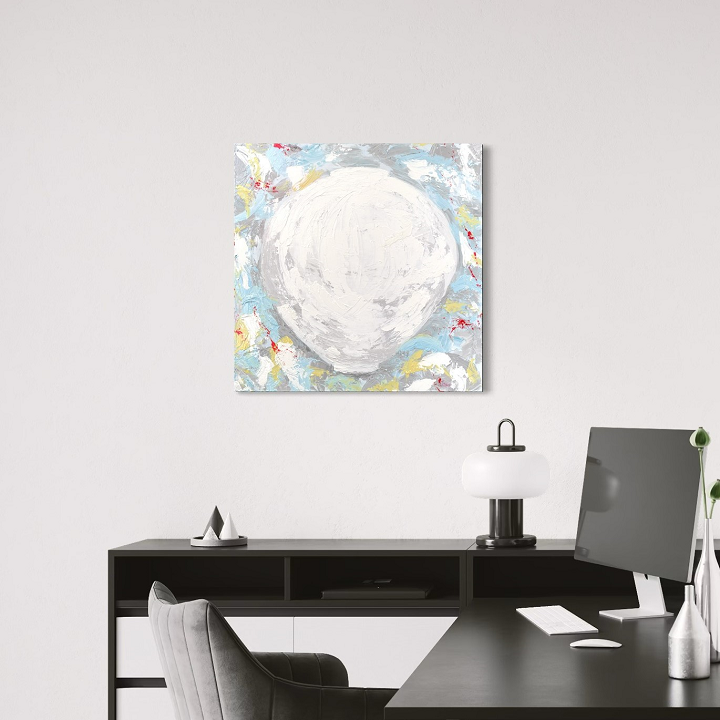 Dal Pium no.1고급캔버스천+삼나무캔버스틀30호(73x73x2.5cm) 달항아리 그림 캔버스 액자 복들어오는 달피움 시리즈 한정수량 에디션문자페인팅 - 상품 이미지