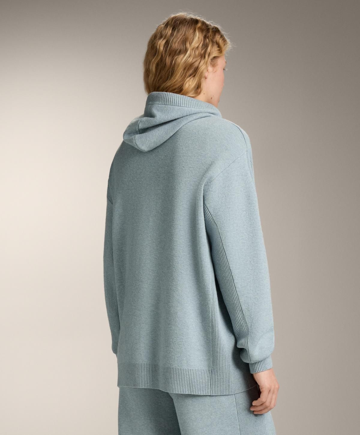 오이쇼 소프트 블루 니트 후드 집업 가디건 3897/880 WASHEDGREY-BLUE - 상세 이미지 5
