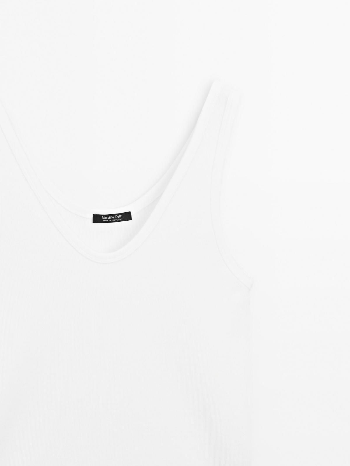 마시모두띠 베이직 코튼 골지 민소매 탑 6241/201 OFF WHITE - 상세 이미지 5