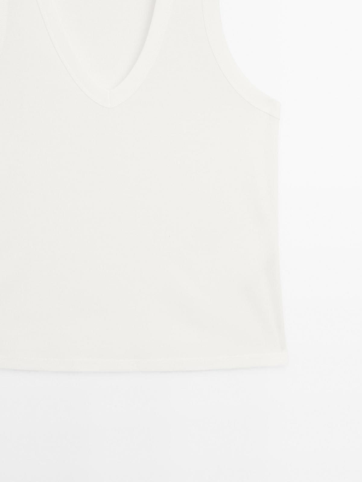 마시모두띠 프리미엄 코튼 브이넥 민소매 티셔츠 6202/200 OFF WHITE - 상세 이미지 4
