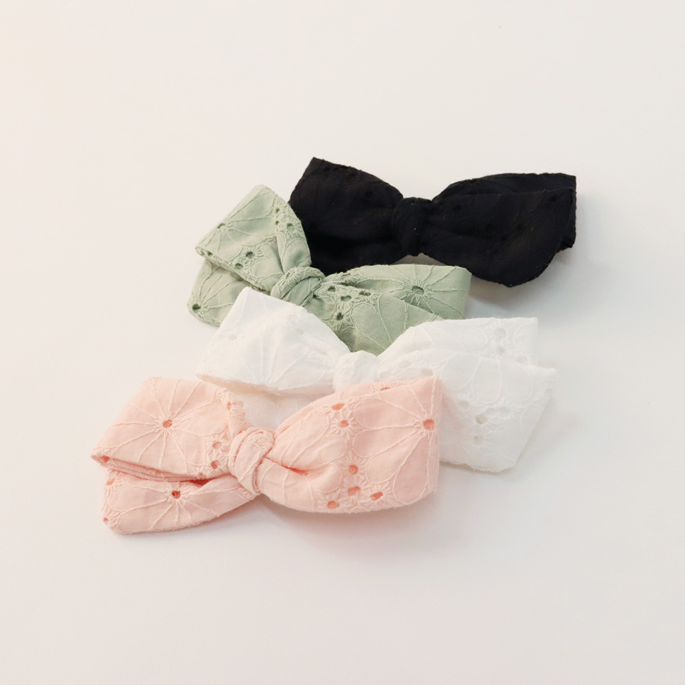 플레어 펀칭레이스 빅리본 집게핀 유아헤어핀 - 상세 이미지 2