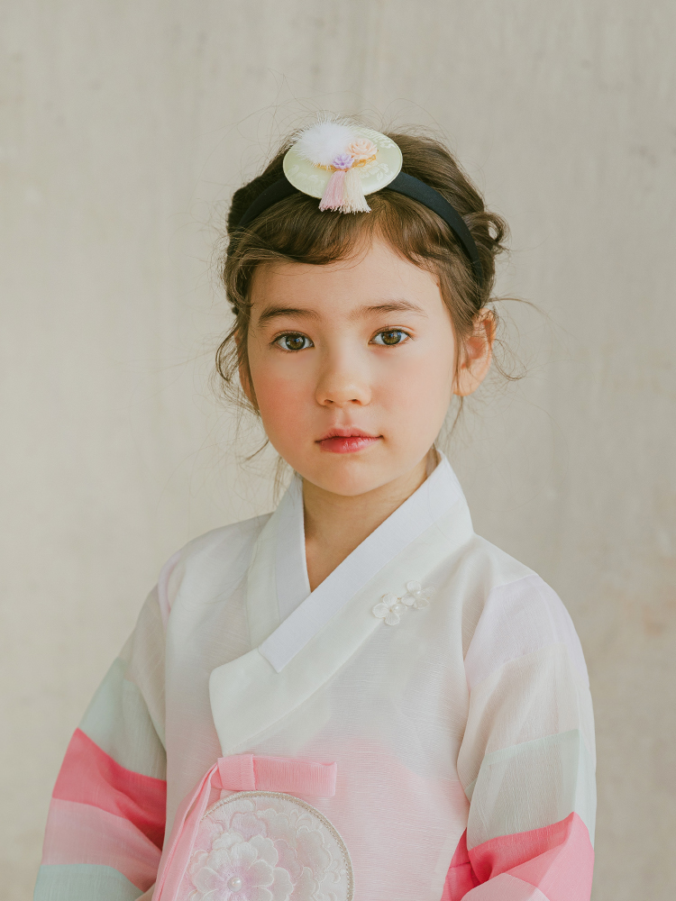 채니봉봉 밍크 다소니 한복 머리띠 유아헤어밴드 - 상품 이미지
