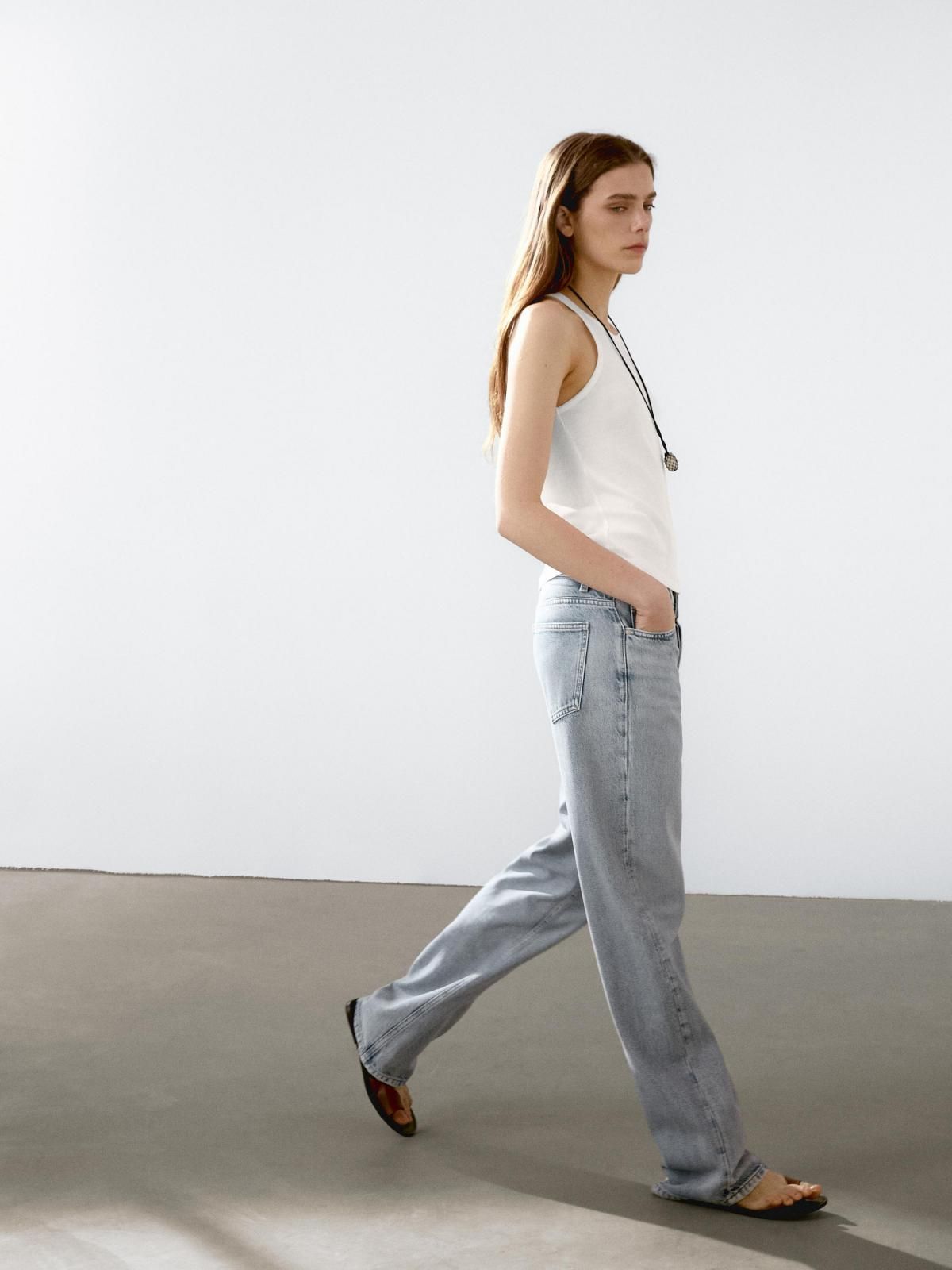 마시모두띠 슬림핏 코튼 홀터넥 민소매 티셔츠 6812/107 OFF WHITE - 상세 이미지 3