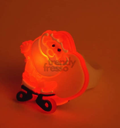 [트렌디프레소협력사]데이슬롯 LED 플래시반지 산타 50개입 불반지 재롱잔치 어린이반지