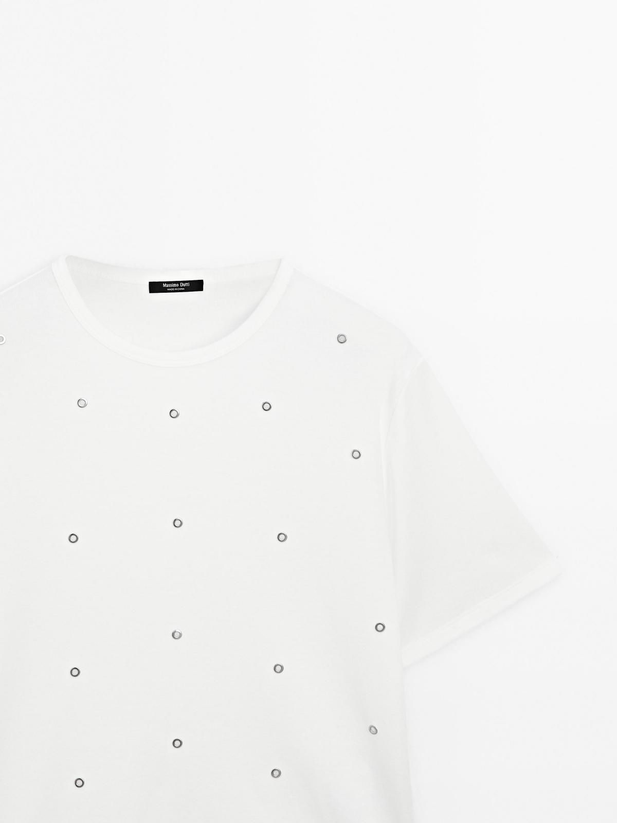 마시모두띠 오버사이즈 아일렛 반팔 티셔츠 6268/201 OFF WHITE 이미지 8
