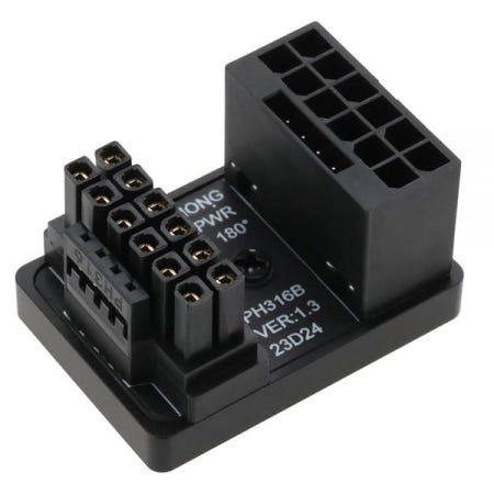 [해외]OTOTEC 12VHPWR 12+4핀 전원 어댑터 ATX 3.0 16핀 GPU PCIe5.0 180도 각도 커넥터 600W RTX 4090 4080 4070Ti 3090Ti