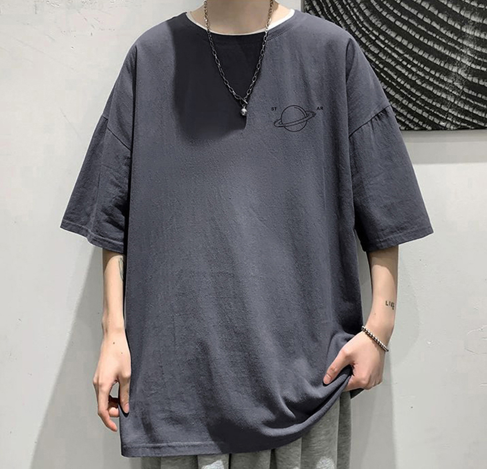 남자 반팔 티셔츠 와이드핏 그래픽 빅사이즈 3XL 5XL - 상세 이미지 5