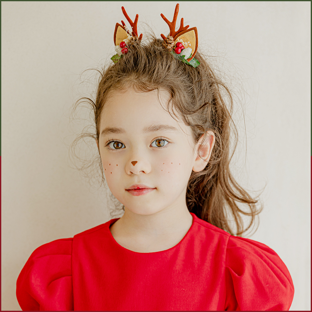 크리스마스 헤어핀 선물 아기 유아 여아 키즈 머리핀 산타 루돌프 트리 파티 소품 머리띠