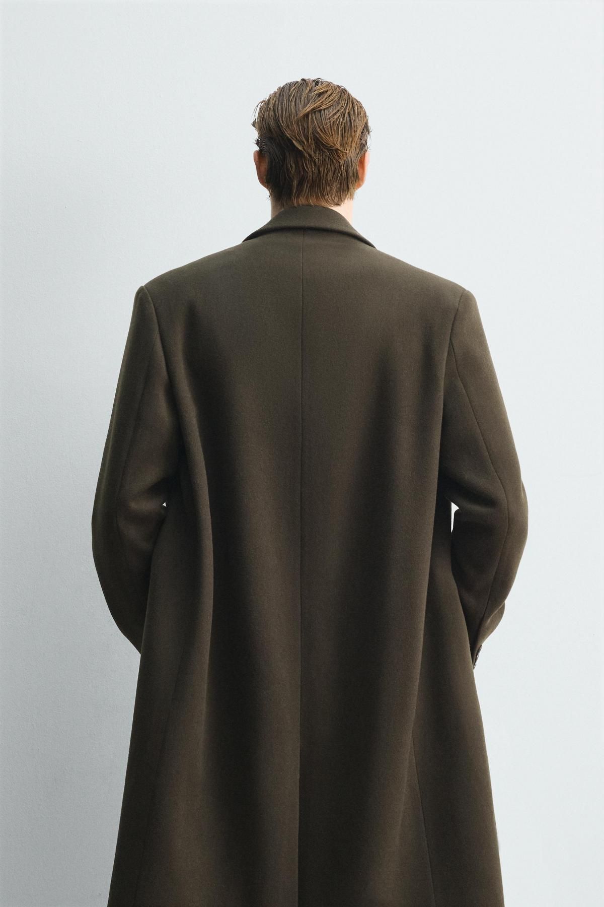 자라 프리미엄 울캐시미어 더블 코트 1564/403 KHAKI - 상세 이미지 4