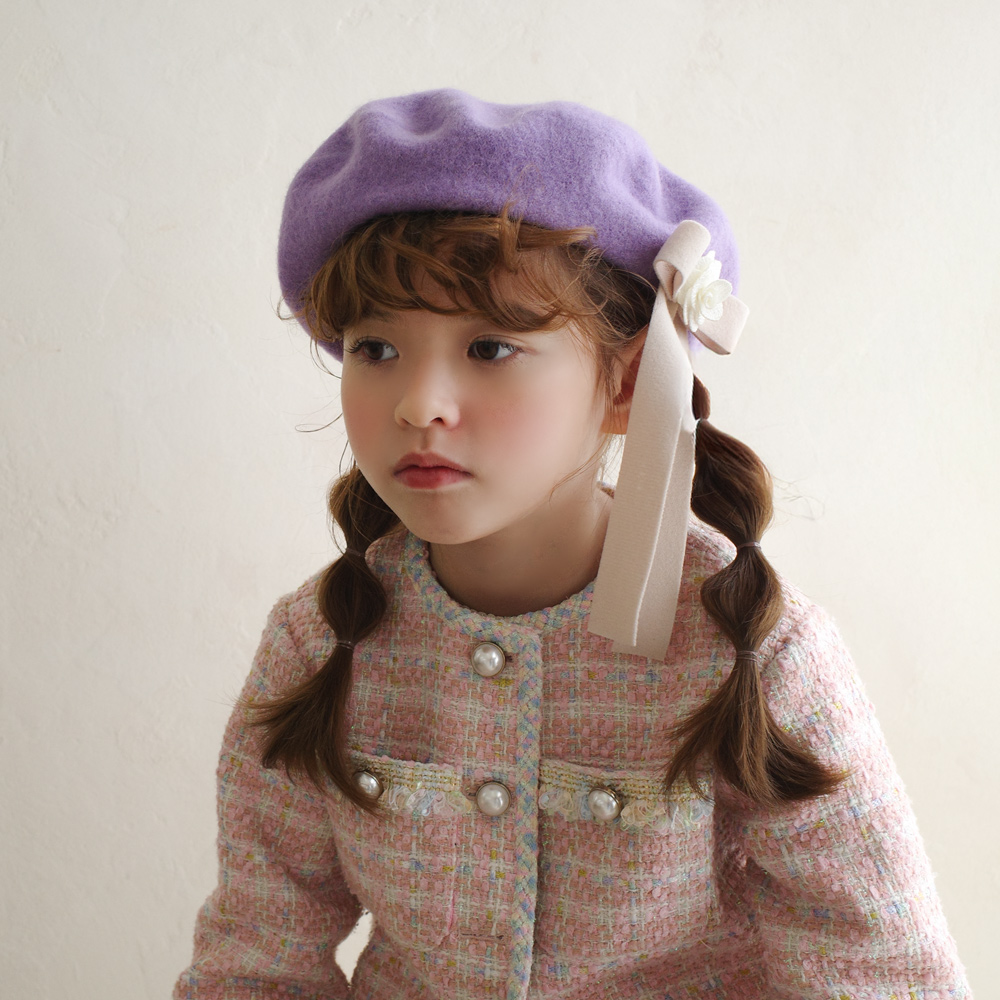로지 리본 베레모 포니테일 유아모자 - 상세 이미지 5