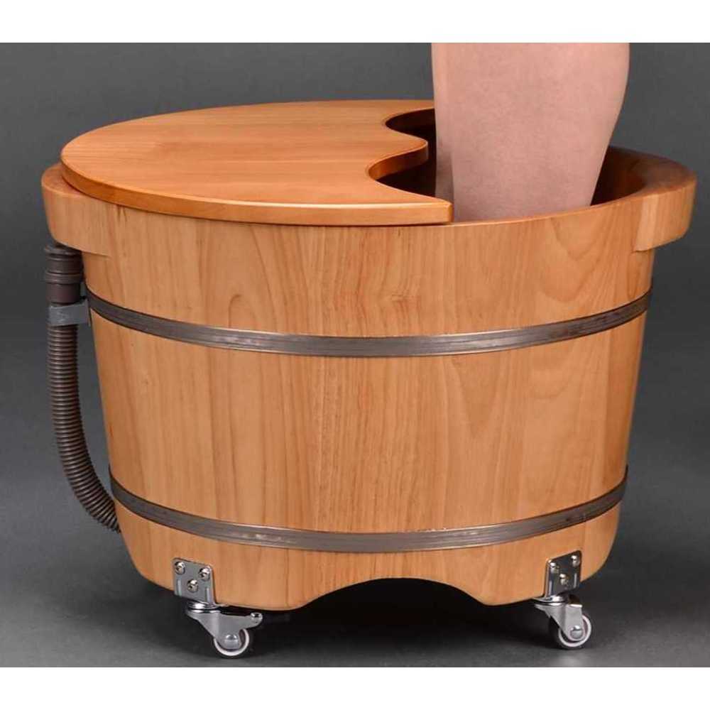 히노끼 족욕통 나무통 가정용 대야 원형 발찜질 족탕 25cm - 상품 이미지