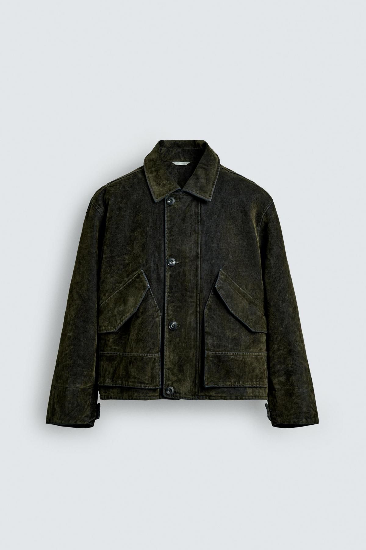 자라 벨루어 트윌 테일러드 재킷 3833/306 DARK GREEN - 메인 이미지
