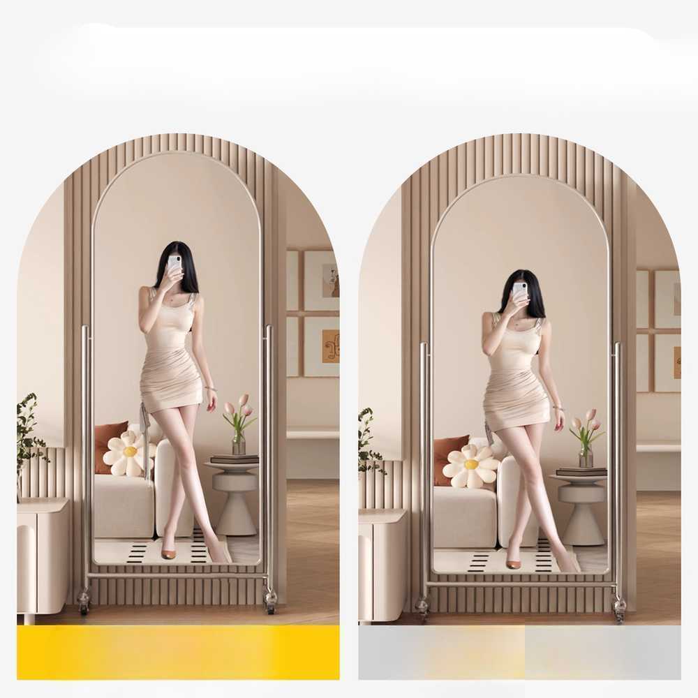 실버 전신거울 이동식 스탠드형 인테리어 전신 미러 166x50cm - 상세 이미지 3