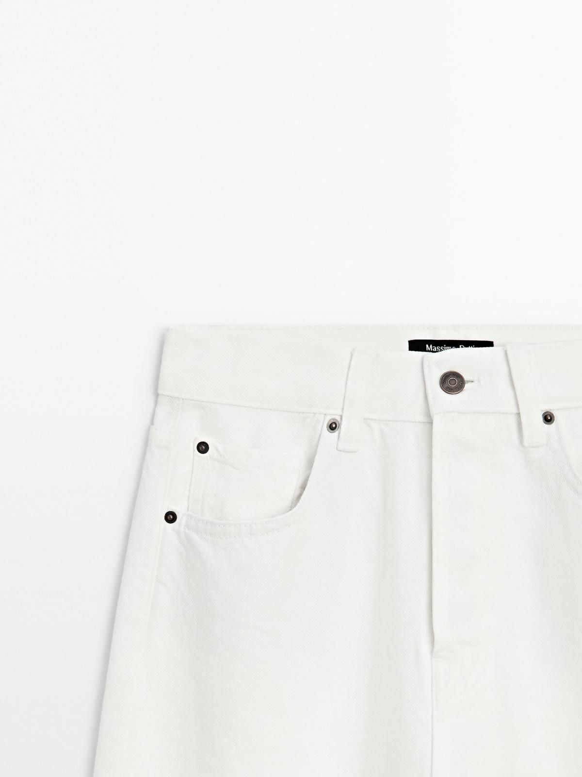 마시모두띠 코튼 혼방 스트레이트핏 화이트 진 5039/739 OFF WHITE - 상세 이미지 4