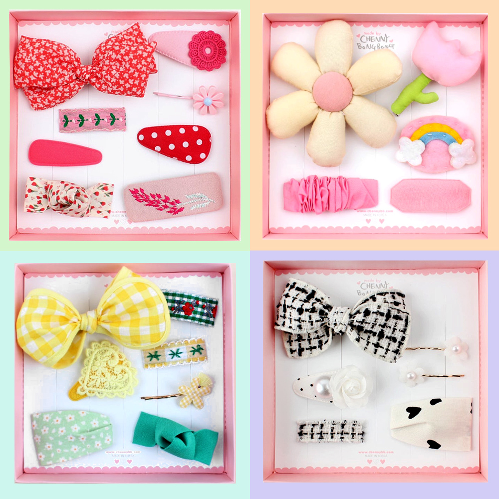 아기 유아 여아 헤어핀세트 선물세트 고퀄리티 기프트박스