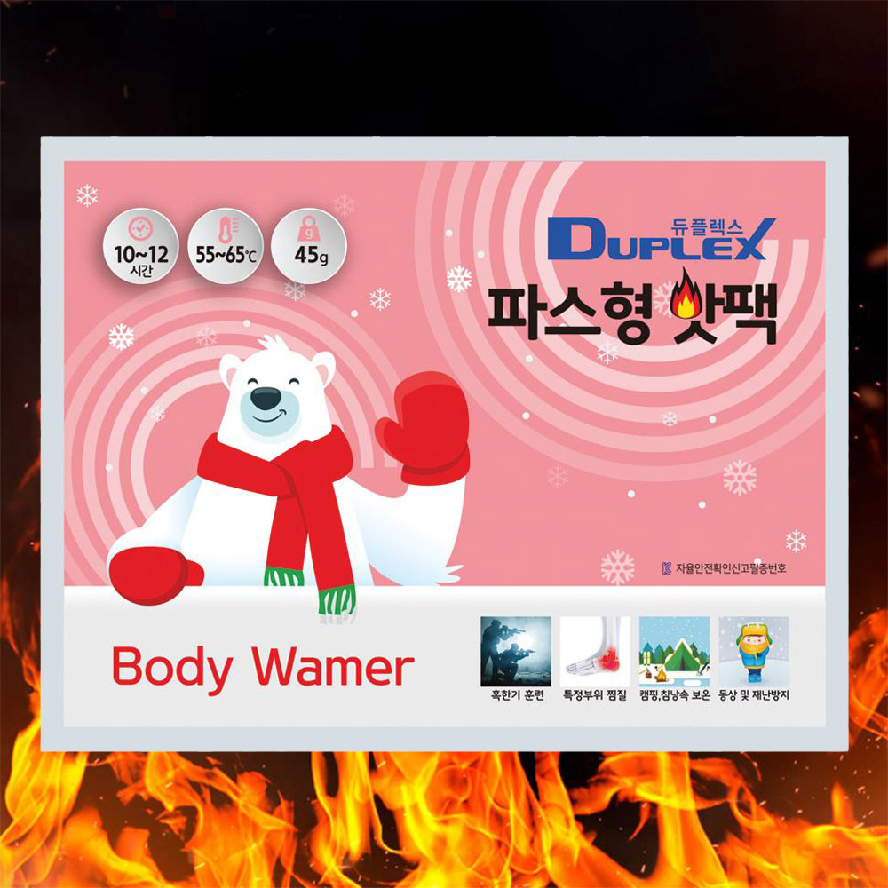 듀플렉스 휴대용 손난로 발열템 파스형 핫팩 45g 10개 - 상품 이미지