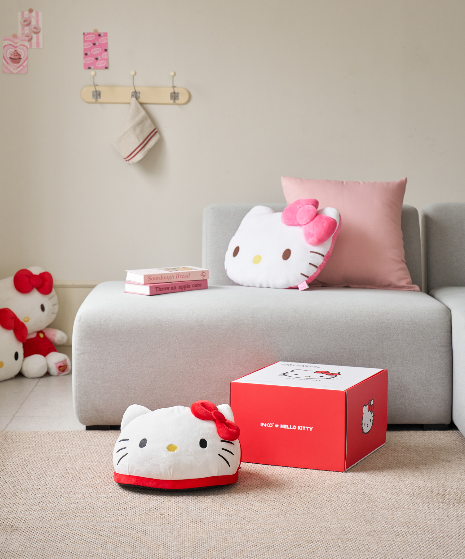 잉코 산리오 헬로키티 USB 발난로 풋워머 온열 발히터 사무실 수족냉증