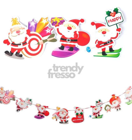 [트렌디프레소협력사]데이슬롯 크리스마스 가랜드 레터산타 예쁜벽걸이장식 파티가랜드 눈사람인형장식