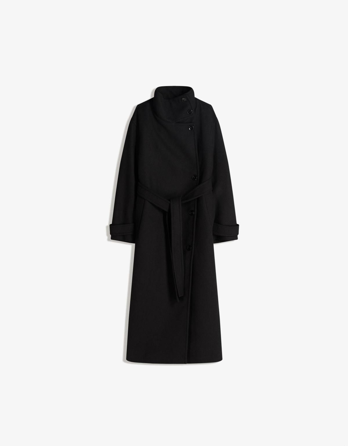 버쉬카 클래식 블랙 하이넥 롱 코트 6894/758 BLACK - 상세 이미지 3