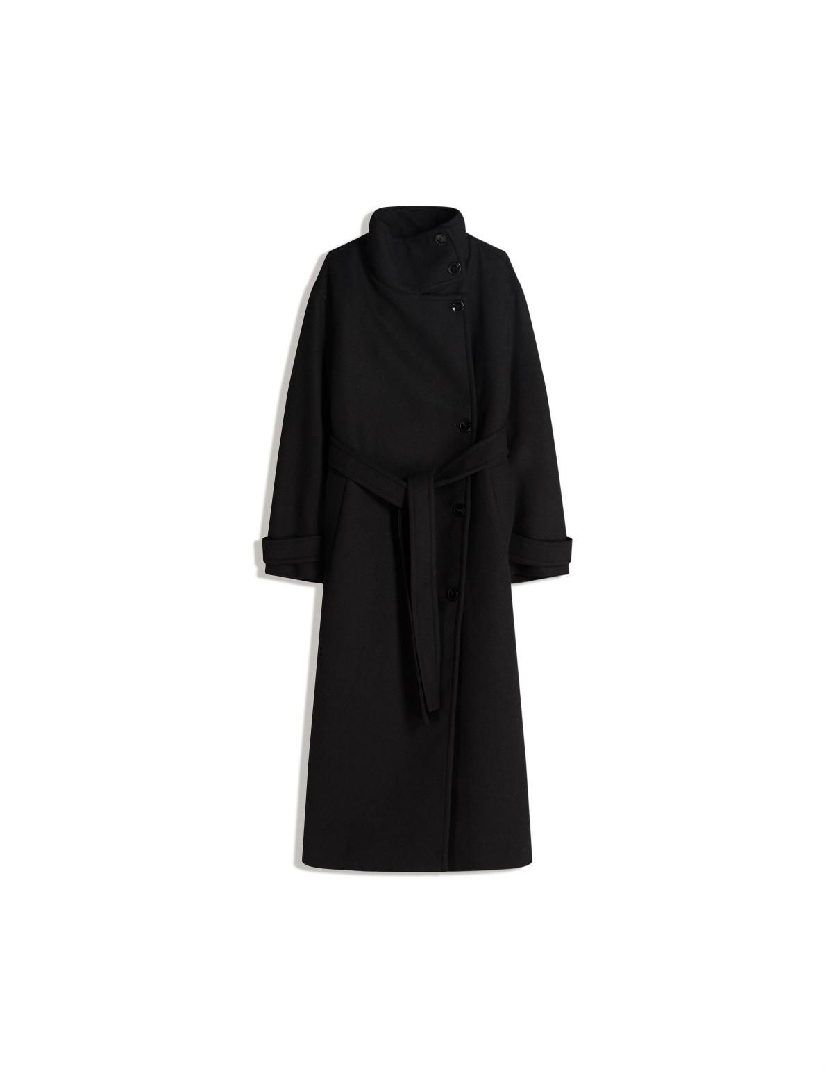 버쉬카 클래식 블랙 하이넥 롱 코트 6894/758 BLACK - 상품 이미지