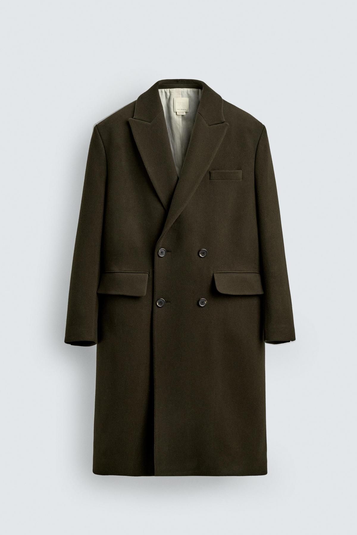 자라 프리미엄 울캐시미어 더블 코트 1564/403 KHAKI - 상품 이미지