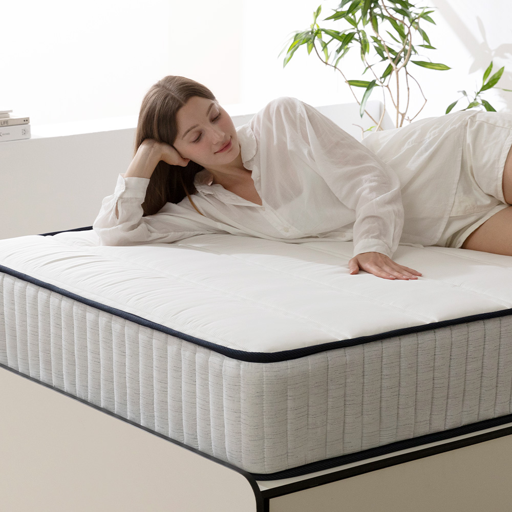 헤이즈 허리디스크 알러지케어 본넬스프링 침대 매트리스[방수커버EVENT] K(킹), 필로우탑(25cm)_네이비