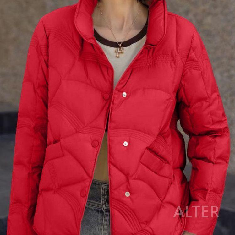 초경량 패딩 홀겹 점퍼 퀼팅 중년 여성 봄점퍼 베이지 S (45-57.5kg) - 상세 이미지 4