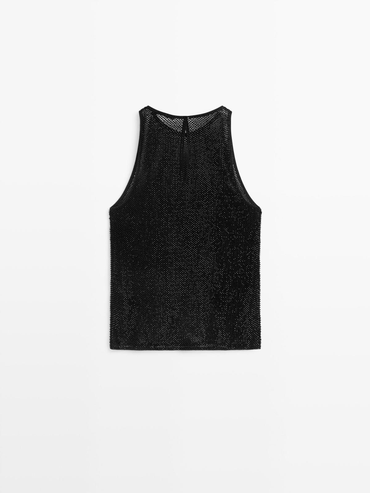 마시모두띠 시스루 비즈 민소매 탑 5198/798 BLACK - 상세 이미지 5