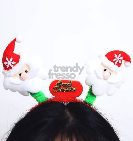 [트렌디프레소협력사]데이슬롯 LED 산타 얼굴 머리띠 크리스마스코스튬 행사 크리스마스용품