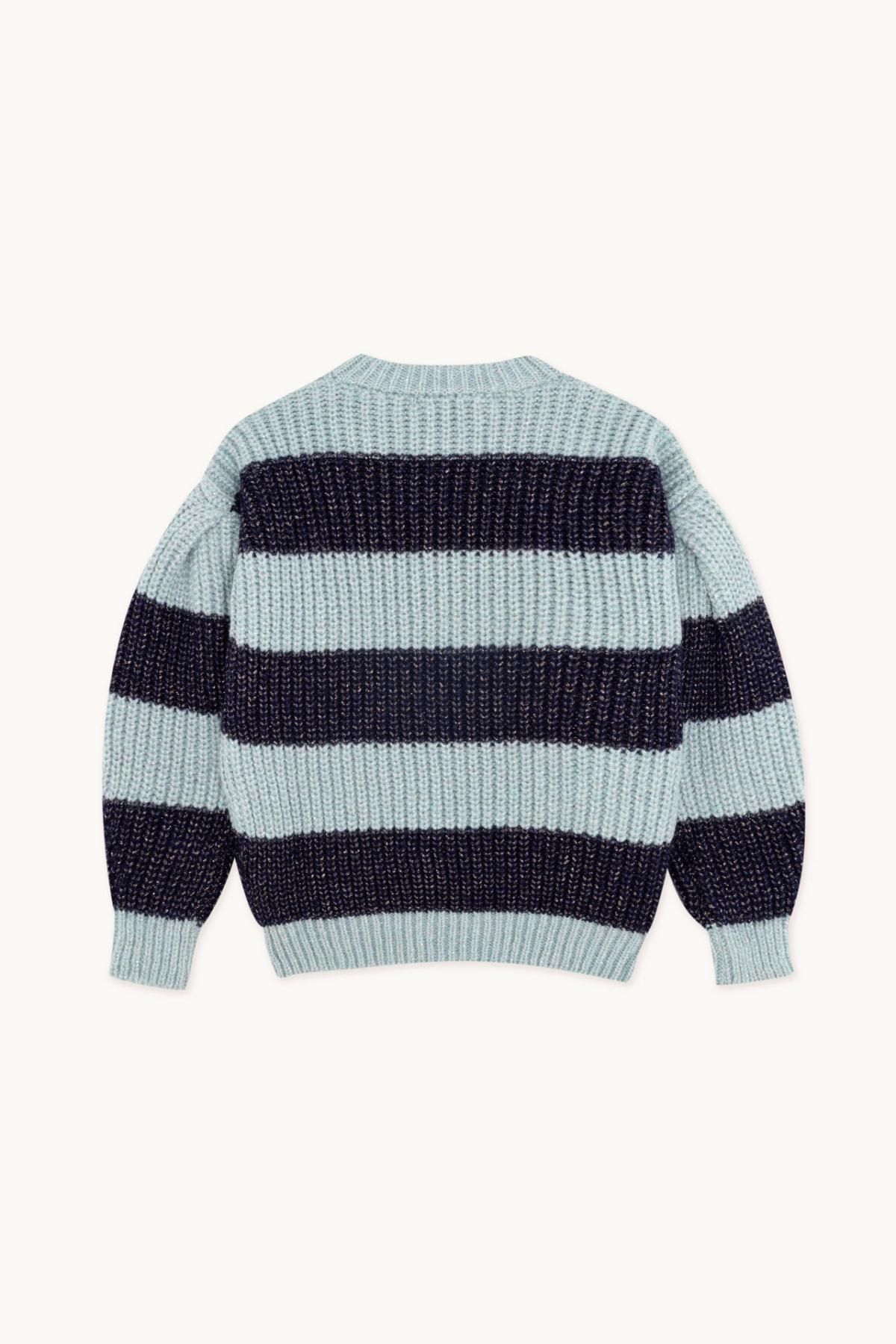 타이니코튼 스트라이프 루즈핏 라운드넥 니트 스웨터 AW23-708-M78 DARK GREY/NAVY - 상세 이미지 2