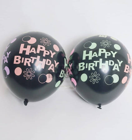 [트렌디프레소협력사]데이슬롯 파티풍선 해피버스데이 블랙 컨페티풍선 축하 기념일