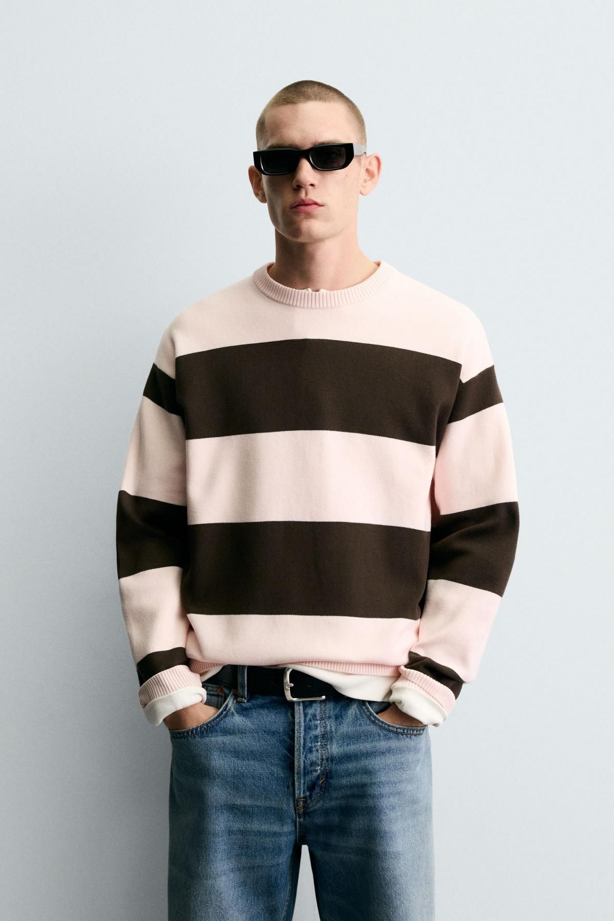 자라 스트라이프 소프트 니트 스웨터 5755/325 BROWN STRIPES - 상세 이미지 3