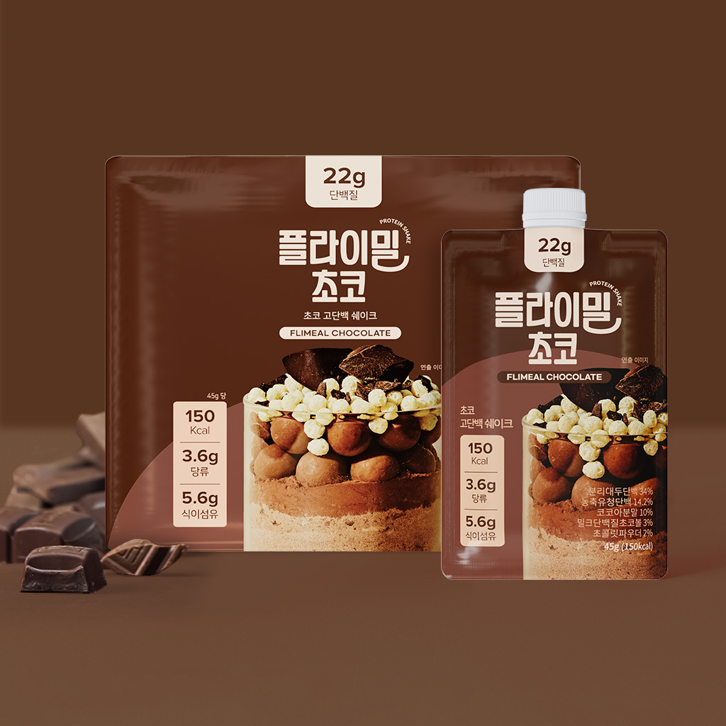 플라이밀 단백질 쉐이크 파우치 초코, 45g, 7개 제품 이미지
