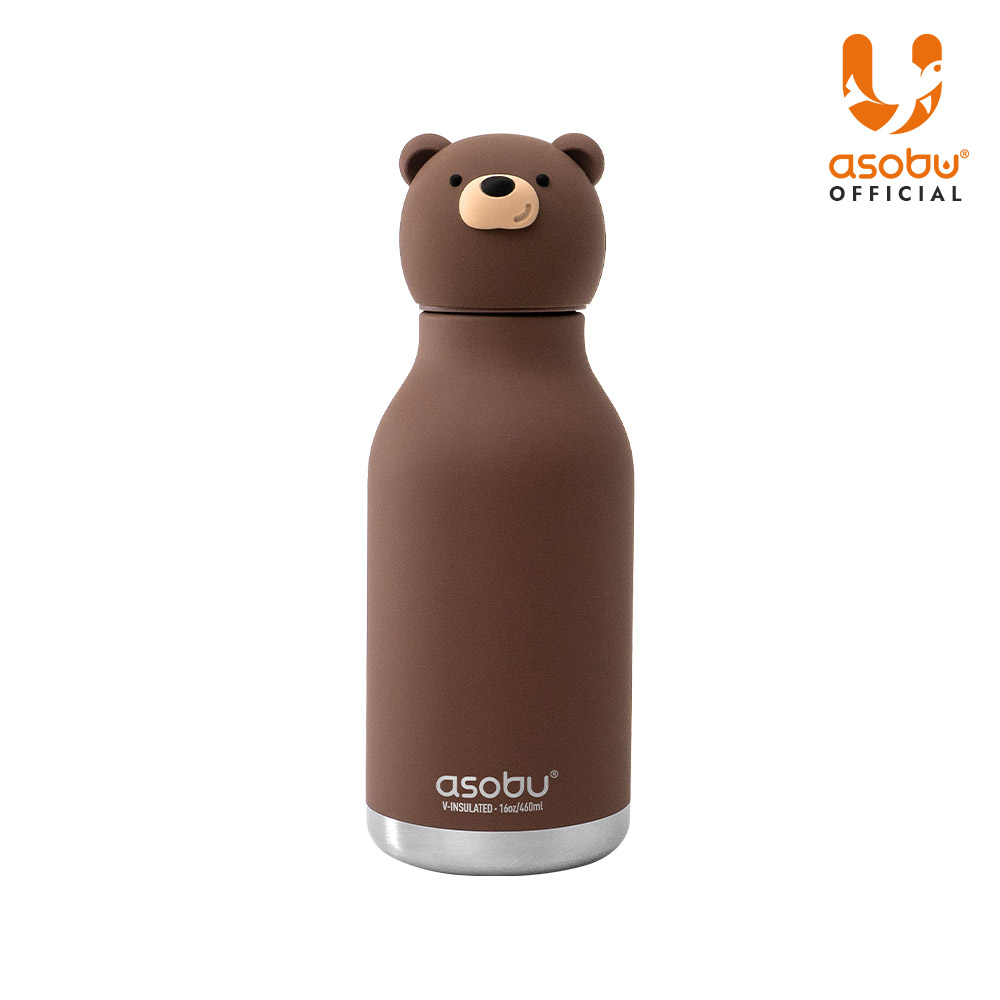 아소부 스테인레스 보온보냉 캐릭터 텀블러 베스티 460ml, 브라운베어 - 메인 이미지