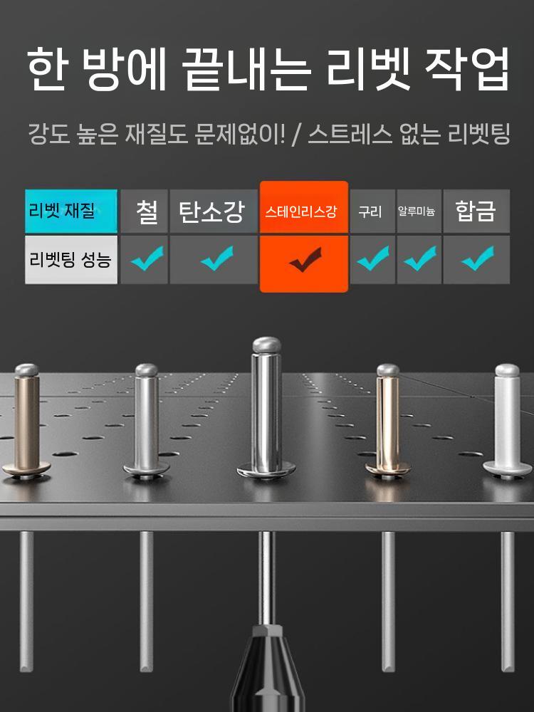 전동 수공구 리베트건 리벳건 스테인레스 충전드릴 공압 리베트 King 128VF 1전기(스틸) 이미지 6