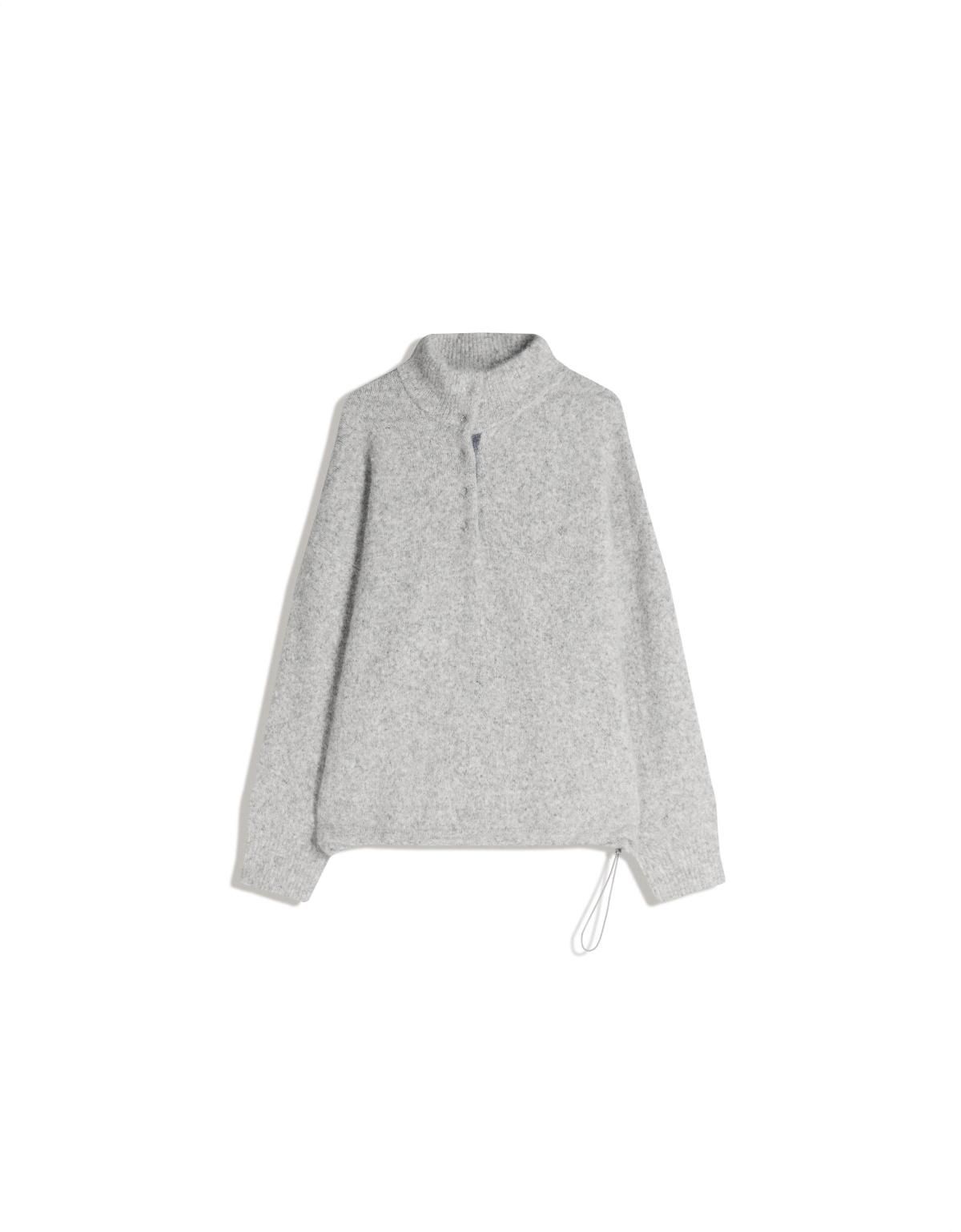 버쉬카 지퍼 하이넥 니트 스웨터 7154/376 GREY - 상세 이미지 3