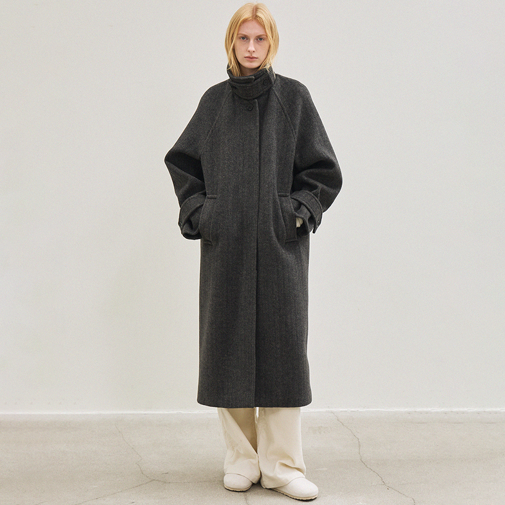 wool classic balmacaan coat (charcoal) - 메인 이미지