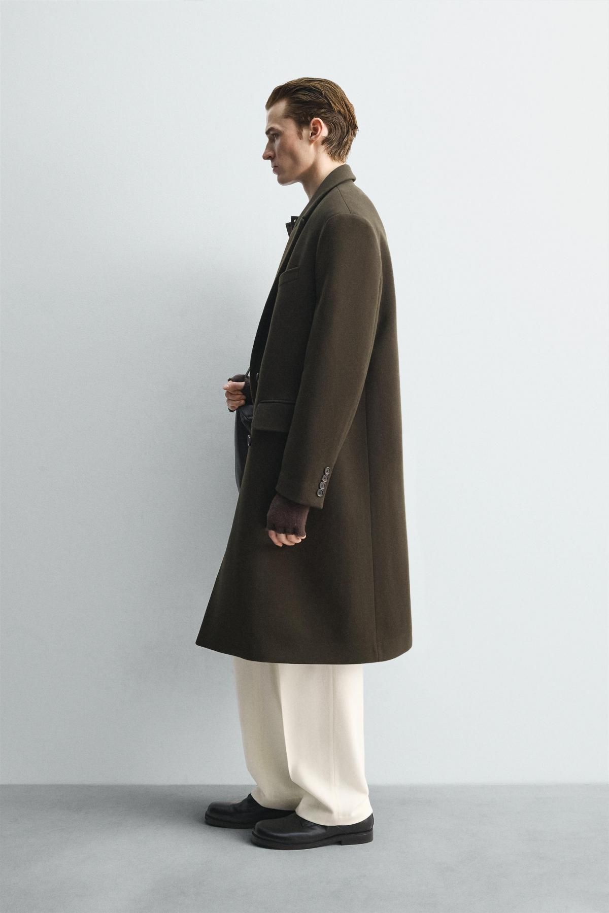 자라 프리미엄 울캐시미어 더블 코트 1564/403 KHAKI - 상세 이미지 5