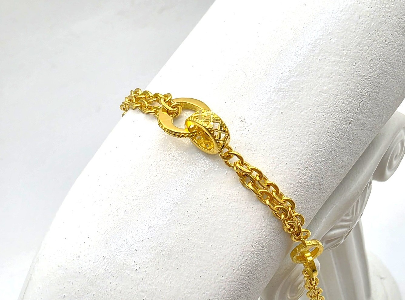 24K 순금 11.25g(3) 링코르소 팔찌(18K 연결고리 장식) - 상세 이미지 3