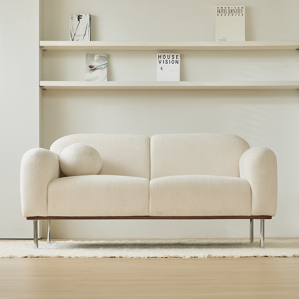 루나 거실 소파 천연원목 이지클린 직조 패브릭[협탁EVENT] 아이보리, 1인용