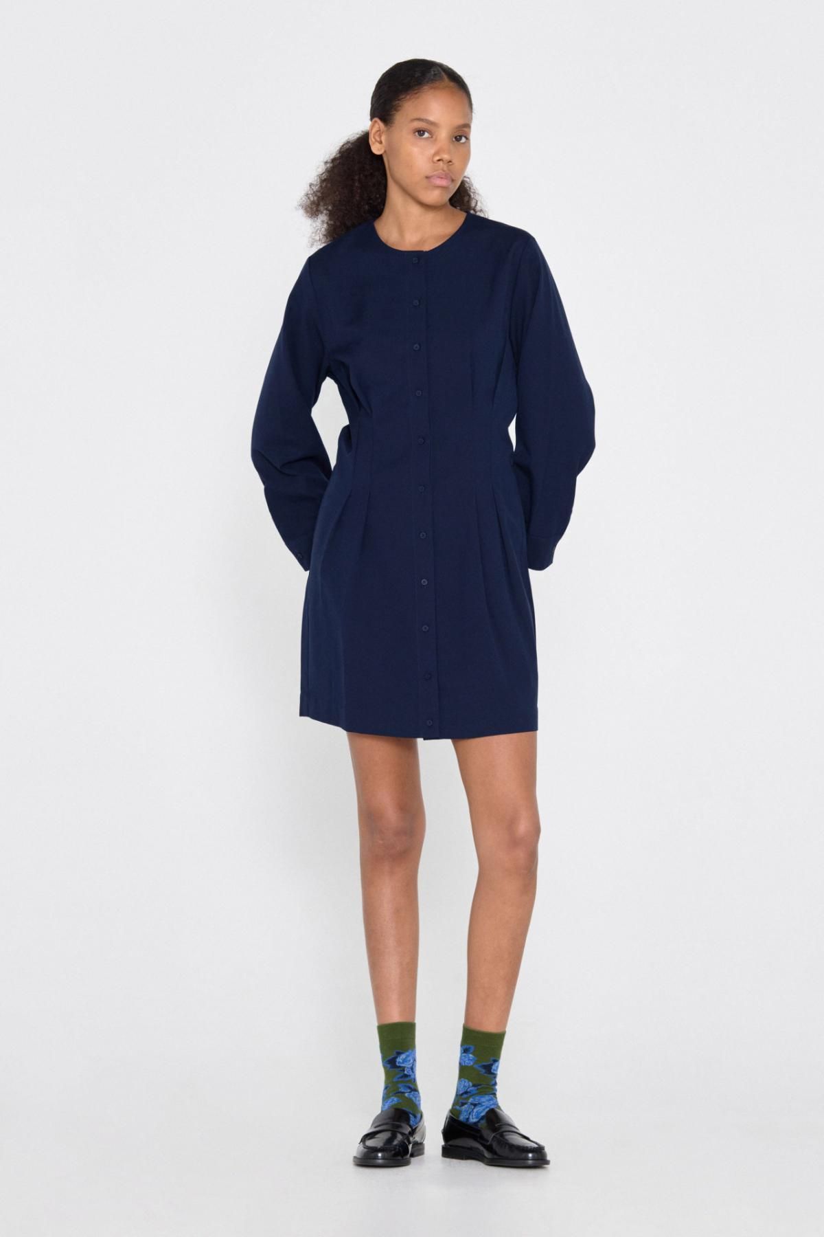 타이니코튼 네이비 버튼 미디 원피스 AW24-647-107 ONE COLOR - 상세 이미지 4