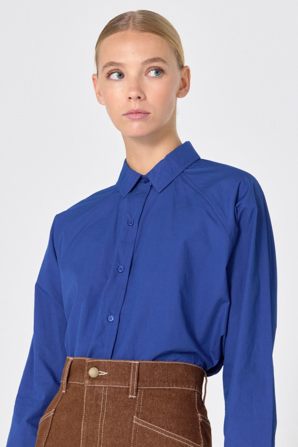 타이니코튼 래글런 루즈핏 셔츠 울트라마린 AW24-621-J29 ULTRAMARINE - 상세 이미지 3
