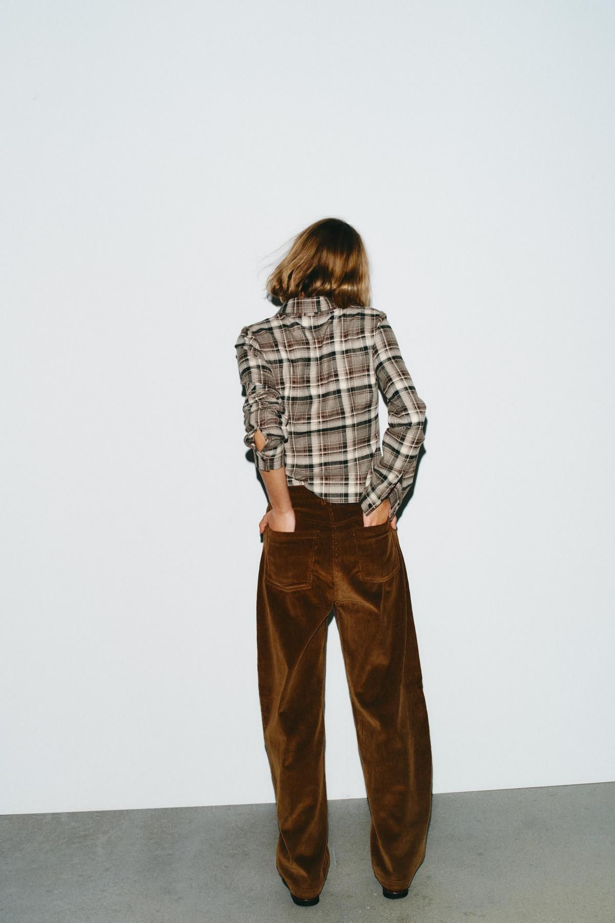 자라 코듀로이 와이드 포켓 팬츠 5427/519 LIGHT BROWN - 상세 이미지 5